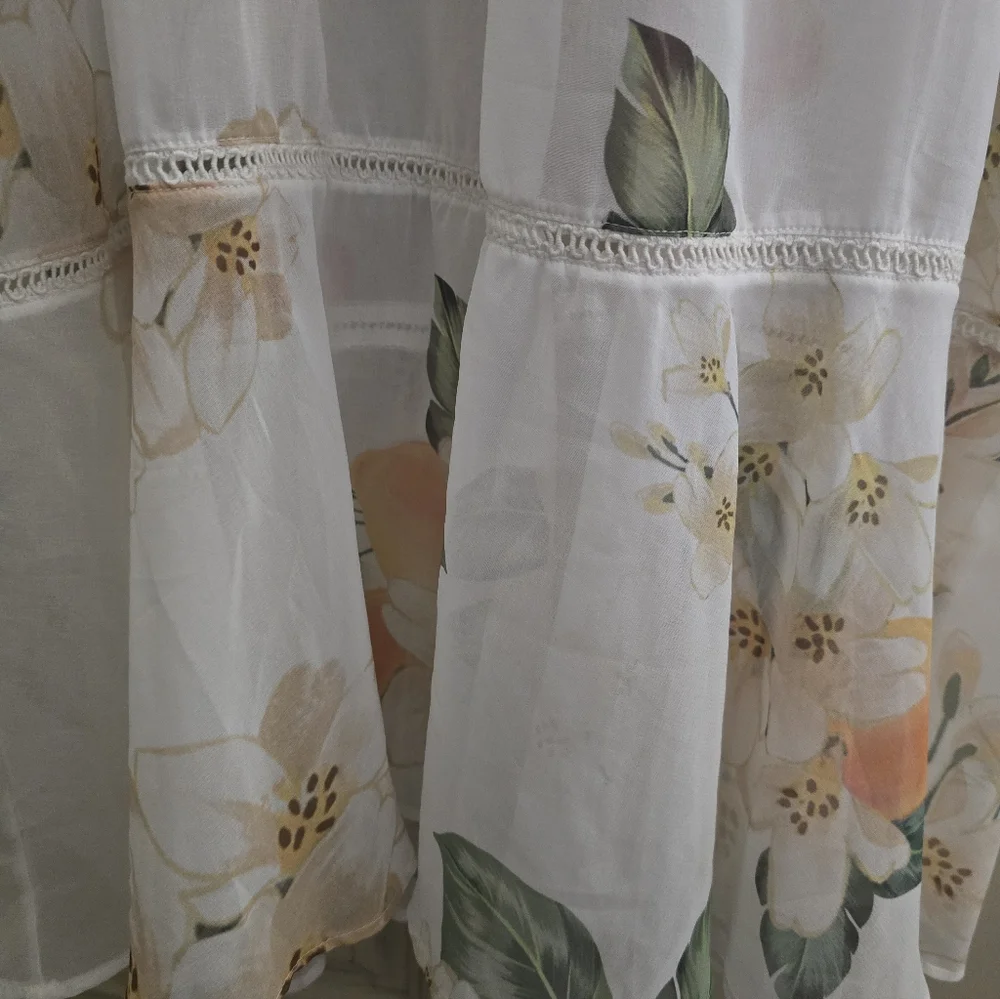 FARM RIO Floral White Dress Xl - Picture 10 of 11